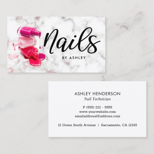 Nails Chic Marble Visitekaartje (Voorkant / Achterkant)