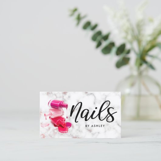Nails Chic Marble Visitekaartje (Staand voorkant)