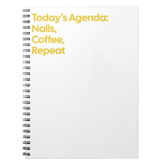Nails Coffee Repeat Funny Quote Notitieboek (Voorkant)