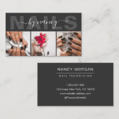 Nails Dark Gray And Black Photo Collage  Visitekaartje (Voorkant / Achterkant)