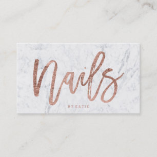 Nails elegant faux roos goudtipografie visitekaartje