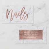 Nails elegant faux roos goudtipografie visitekaartje (Voorkant / Achterkant)