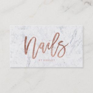 Nails elegant modern roos gouden tipografie visitekaartje