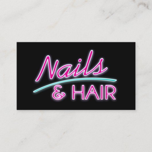 Nails en Hair Neon Visitekaartjes (Voorkant)