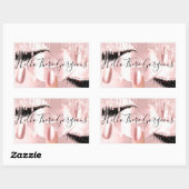 Nails Eyelashes Makeup roze druppels Hallo prachti Rechthoekige Sticker (Vel)