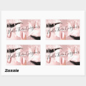 Nails Eyelashes Makeup roze druppels roze Prachtig Rechthoekige Sticker (Vel)