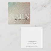 Nails Glitter Green Pink Aqua Shiny Shimmer Vierkante Visitekaartje (Voorkant / Achterkant)