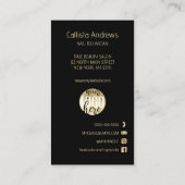 Nails Gold Black Beauty Checklist Business Logo Afsprakenkaartje (Achterkant)