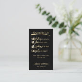Nails Gold Black Beauty Checklist Business Logo Visitekaartje (Staand voorkant)