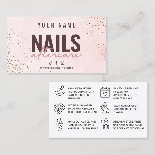 Nails Instruction Natercare Card Visitekaartje (Voorkant / Achterkant)