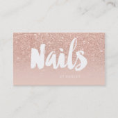 Nails kunstenaar moderne typografie blauw roos gou visitekaartje (Voorkant)