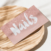 Nails kunstenaar moderne typografie blauw roos gou visitekaartje