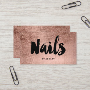 Nails kunstenaar moderne typografie FAUX roos Gold Visitekaartje