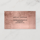 Nails kunstenaar moderne typografie FAUX roos Gold Visitekaartje (Achterkant)