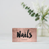 Nails kunstenaar moderne typografie FAUX roos Gold Visitekaartje (Staand voorkant)