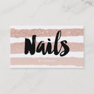 Nails kunstenaar moderne typografie roos gouden st visitekaartje