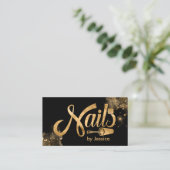 Nails Logo graphic - Golden Texture Visitekaartje (Staand voorkant)