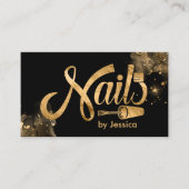 Nails Logo graphic - Golden Texture Visitekaartje (Voorkant)