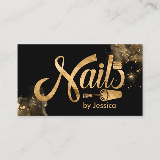 Nails Logo graphic - Golden Texture Visitekaartje (Voorkant)