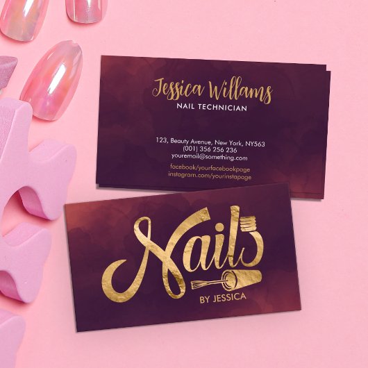 Nails Logo graphic - Golden Texture Visitekaartje