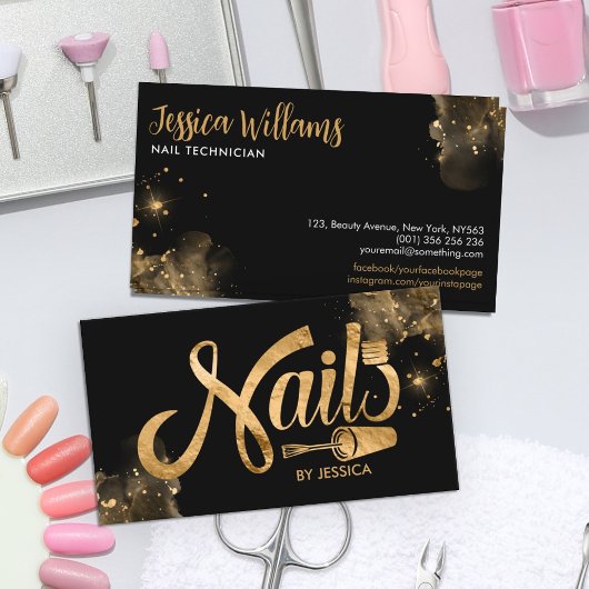 Nails Logo graphic - Golden Texture Visitekaartje