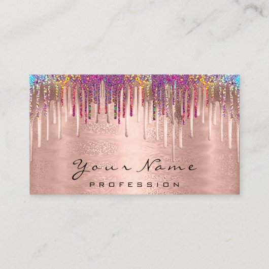 Nails Makeup Artist Holograaf Roos Gold Visitekaartje (Voorkant)