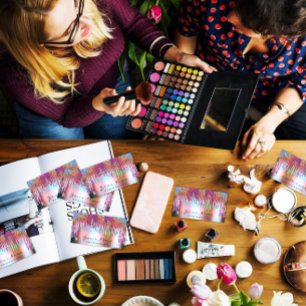 Nails Makeup Artist Holograaf Roos Paars Glitter Visitekaartje