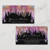 Nails Makeup Artist Holograaf Roos Stapt glitter Visitekaartje (Voorkant / Achterkant)