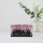 Nails Makeup Artist Holograaf Roos Stapt glitter Visitekaartje (Staand voorkant)