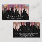 Nails Makeup Artist Holograaf Roos zwart Visitekaartje (Voorkant / Achterkant)