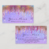 Nails Makeup Artist Holografen Glitter Roze Visitekaartje (Voorkant / Achterkant)