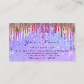 Nails Makeup Artist Holografen Glitter Roze Visitekaartje (Achterkant)