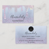 Nails Makeup Artist Lash Logo Logo blauw Visitekaartje (Voorkant / Achterkant)