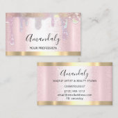 Nails Makeup Artist Lash Logo Roze schijven Visitekaartje (Voorkant / Achterkant)