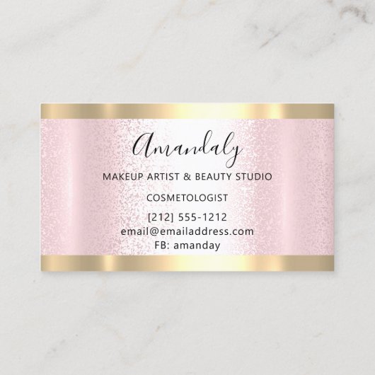 Nails Makeup Artist Lash Logo Roze schijven Visitekaartje (Achterkant)