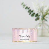 Nails Makeup Artist Lash Logo Roze schijven Visitekaartje (Staand voorkant)