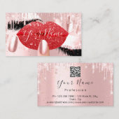 Nails Makeup Artist Red Kiss Lash QRCODE Logo Visitekaartje (Voorkant / Achterkant)
