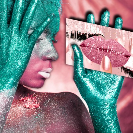 Nails Makeup Artist Roos Kiss Lips Roze Lashes Visitekaartje