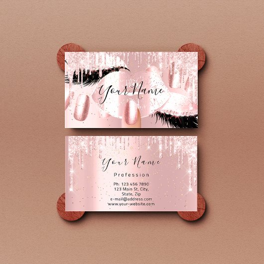 Nails Makeup artistiek Roos druist kus lips roze a Visitekaartje