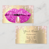 Nails Makeup artistieke roze druppels kus lips fuc Visitekaartje (Voorkant / Achterkant)