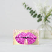 Nails Makeup artistieke roze druppels kus lips fuc Visitekaartje (Staand voorkant)