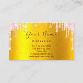 Nails Makeup artistieke roze druppels rood goud Visitekaartje (Achterkant)