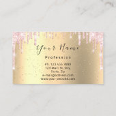 Nails Makeup artistieke roze druppels rood Visitekaartje (Achterkant)