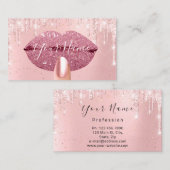 Nails Makeup artistieke roze druppels Roos Gold Visitekaartje (Voorkant / Achterkant)