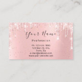 Nails Makeup artistieke roze druppels Roos Gold Visitekaartje (Achterkant)