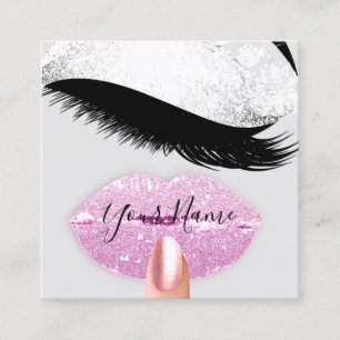 Nails Makeup Boutique Pink Grey Kiss Lashes Vierkante Visitekaartje