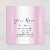 Nails Makeup Boutique Pink Silver Kiss Lashes Vierkante Visitekaartje (Achterkant)