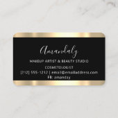 Nails Makeup Stylist Gold Paarse Strokes Logo Visitekaartje (Achterkant)