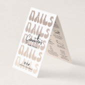 Nails Manicure Aftercare Retro Beige Logo Nail Spa Visitekaartje (Voorkant)