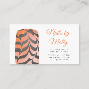 Nails Manicure Artistic Tiger Print Visitekaartje